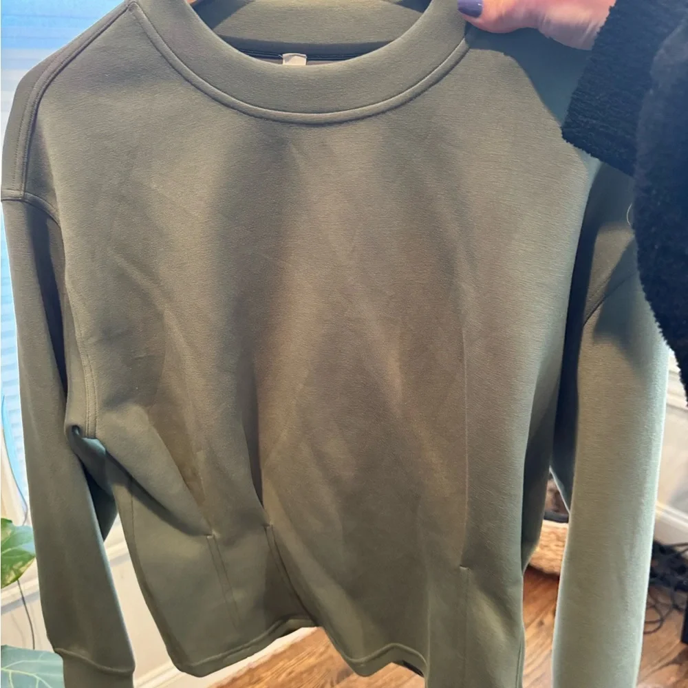 lululemon athletica Olive Green Crewneck Sweatshirt